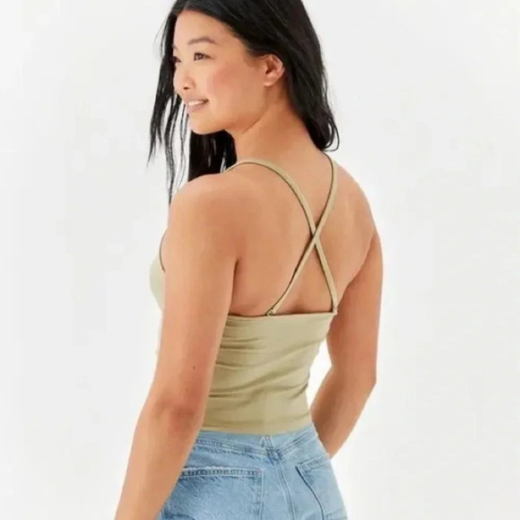 Green Convertible Strap Cutout Y2K Cami Tank Top AEO Style Women’s Size Medium - Picture 3 of 12